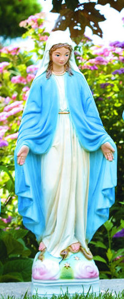 Blessed Mother Mary Garden Statue Classical Coloring Virgin Catholic